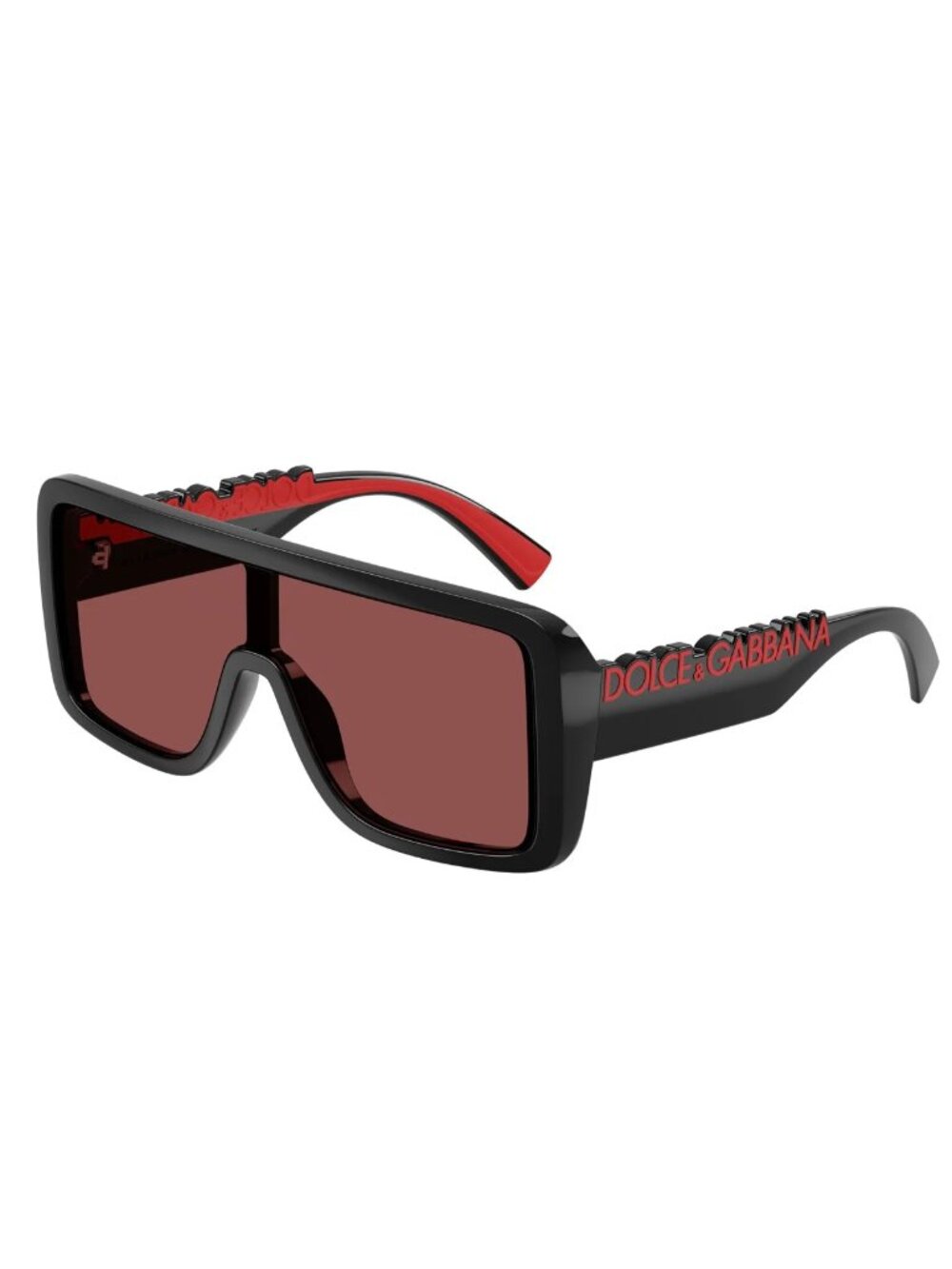 NEW DOLCE&GABBANA SUNGLASSES, WOMEN RED BLACK RECTANGLE EYEWEAR DG6204 501/75